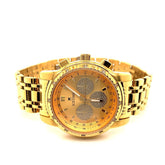 IceTime 40mm Men Yellow Gold Steel Watch Iced 0.10ct Diamonds Yellow Dial Mk321